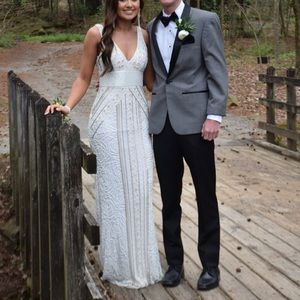 PRIMAVERA white beaded prom/pageant dress size 6